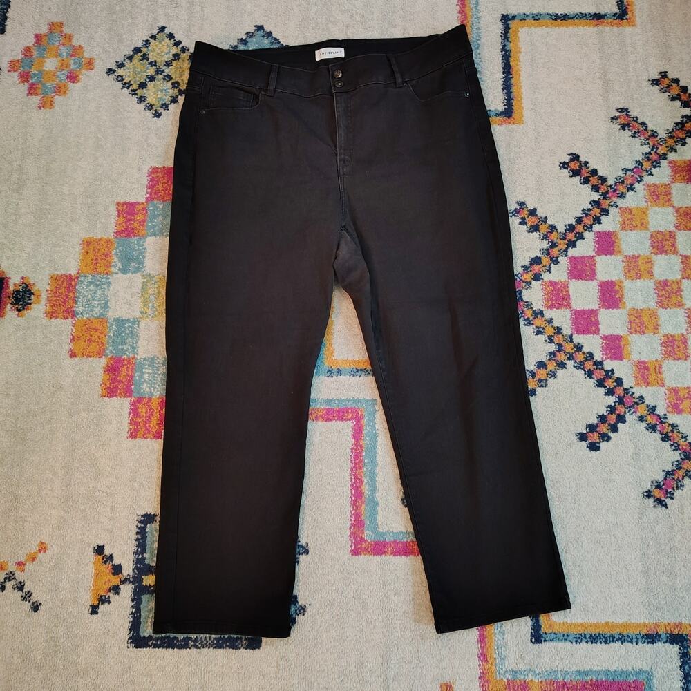 Lane Bryant Womens 24S Black Jeans Flex Magic High Rise Tighter Tummy Straight